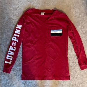 VS PINK Red Long-sleeve Shirt